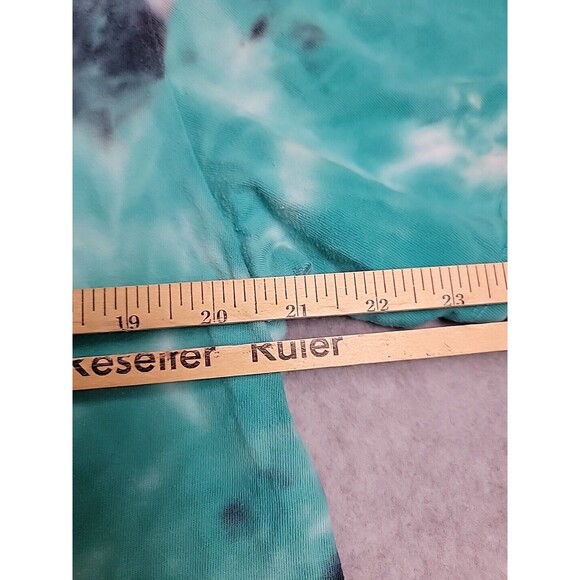 Vintage Guess Shirt Mens M Blue Black Tie Dye Graphic Flag Embroidered 90s - Picture 12 of 15